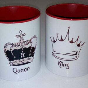 Σετ 2 Κούπες με χερούλι καρδιά king - Queen
