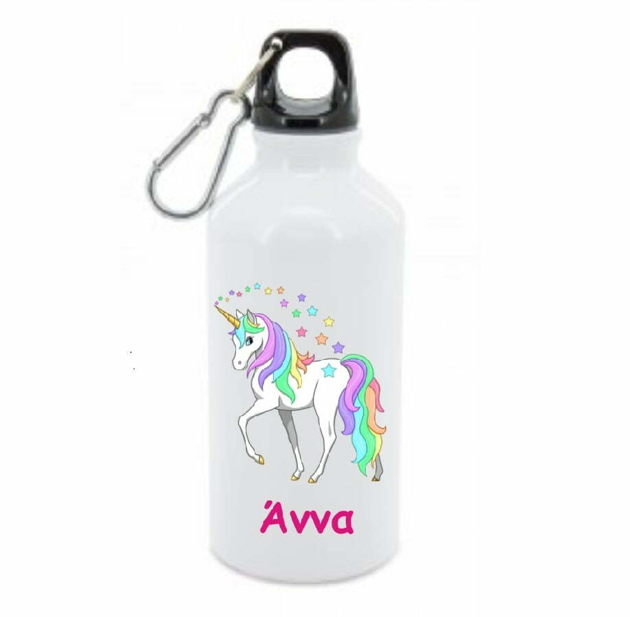 Μεταλλικό παγουρίνο-θερμός 600ml με όνομα και το σχέδιο της επιλογής σας! Παγουρίνο Μονόκερος με όνομα.