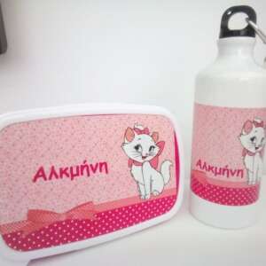 Σχολικό σετ με όνομα. Ταπεράκι φαγητού - παγουρίνο για το σχολείο με το θέμα και το όνομα της επιλογής σας.