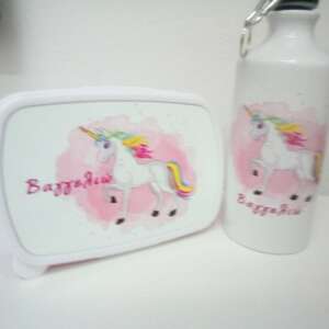 Σχολικό σετ με όνομα. Ταπεράκι - παγουρίνο για το σχολείο με το θέμα και το όνομα της επιλογής σας.