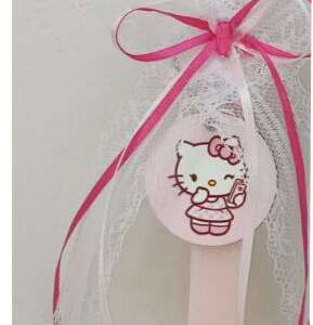 Πασχαλινή λαμπάδα με μπρελόκ hellow Kitty